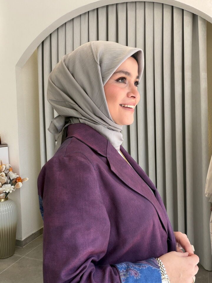 BENETTON VİSCON DÜZ EŞARP GÜMÜŞ
