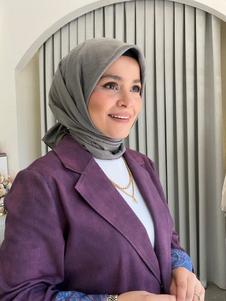 BENETTON VİSCON DÜZ EŞARP FÜME