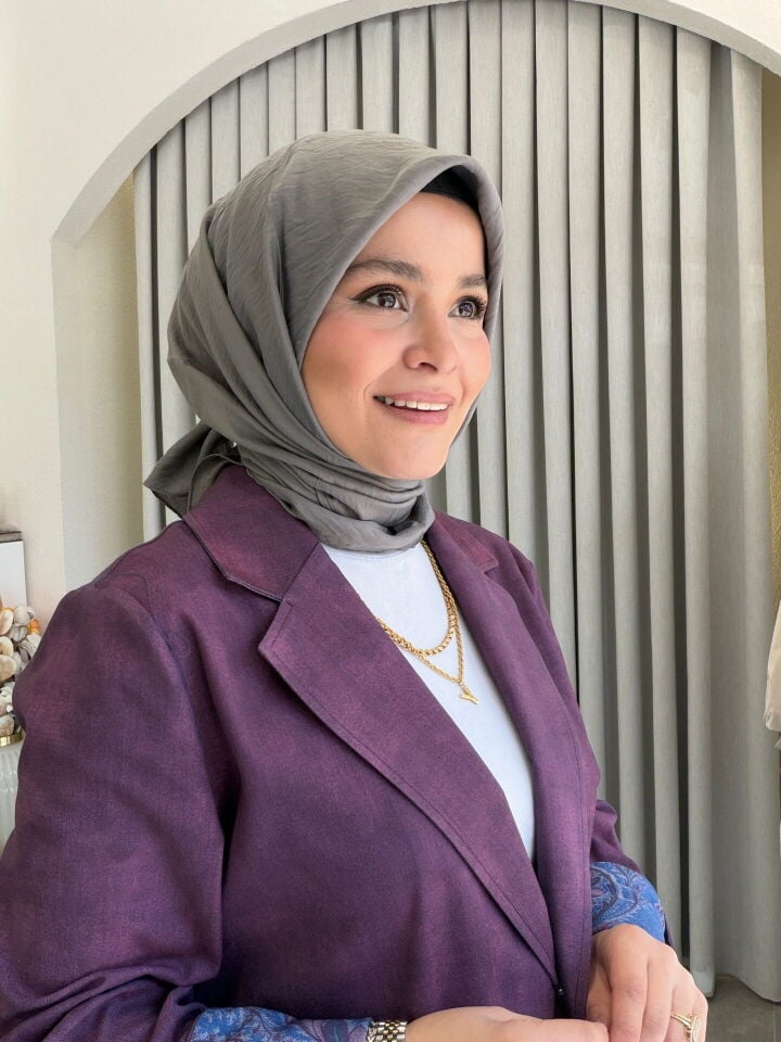 BENETTON VİSCON DÜZ EŞARP PATLICAN MORU