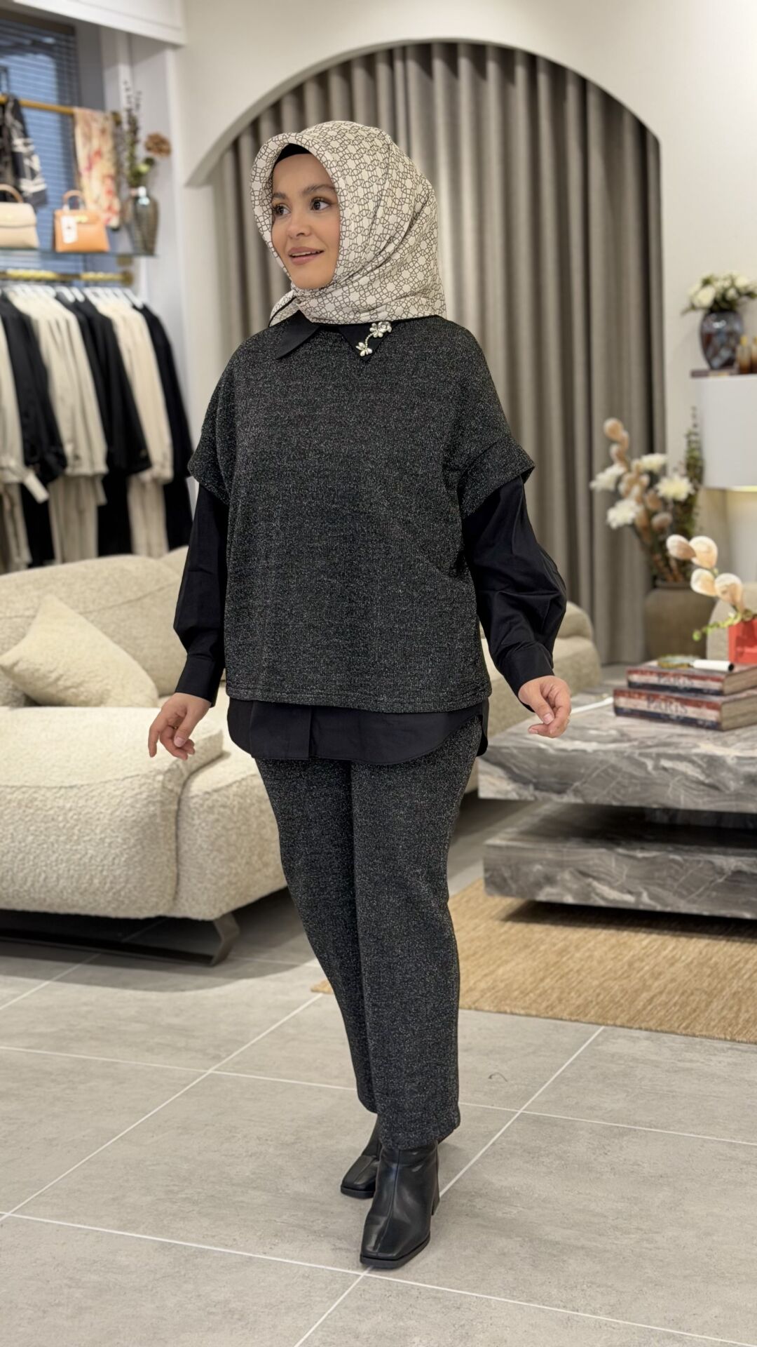 YAQA PREMİUM TRİKO ÜÇLÜ TAKIM SİYAH