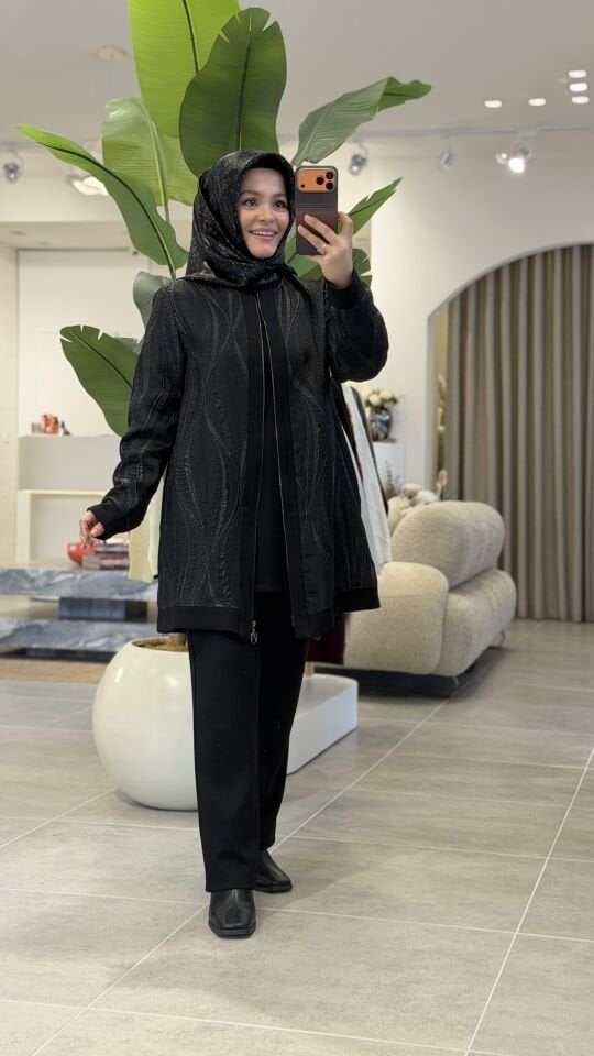 ESRA DAĞLIOĞLU ÜÇLÜ TAKIM SİYAH