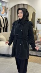 ESRA DAĞLIOĞLU TRENÇKOT SİYAH