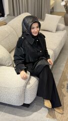 ESRA DAĞLIOĞLU TRENÇKOT SİYAH