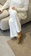 YAQA ÇELİK ÖRME PANTOLON EKRU