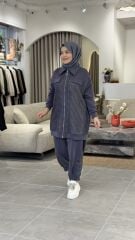 TIĞ TRİKO SCUBA FİLE TASARIMLI TAKIM ANTRASİT