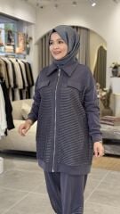 TIĞ TRİKO SCUBA FİLE TASARIMLI TAKIM ANTRASİT