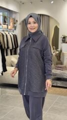 TIĞ TRİKO SCUBA FİLE TASARIMLI TAKIM ANTRASİT