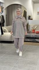 TIĞ TRİKO SCUBA FİLE TASARIMLI TAKIM ANTRASİT VİZON