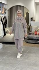 TIĞ TRİKO SCUBA FİLE TASARIMLI TAKIM ANTRASİT VİZON