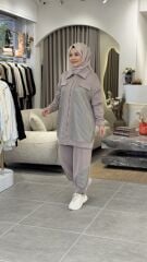 TIĞ TRİKO SCUBA FİLE TASARIMLI TAKIM ANTRASİT VİZON