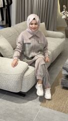 TIĞ TRİKO SCUBA FİLE TASARIMLI TAKIM ANTRASİT VİZON