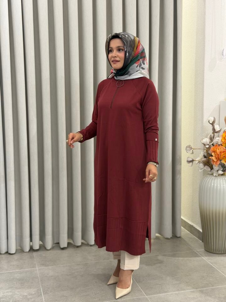 AVENNA MERSERİZE TAM BOY TUNİK BORDO