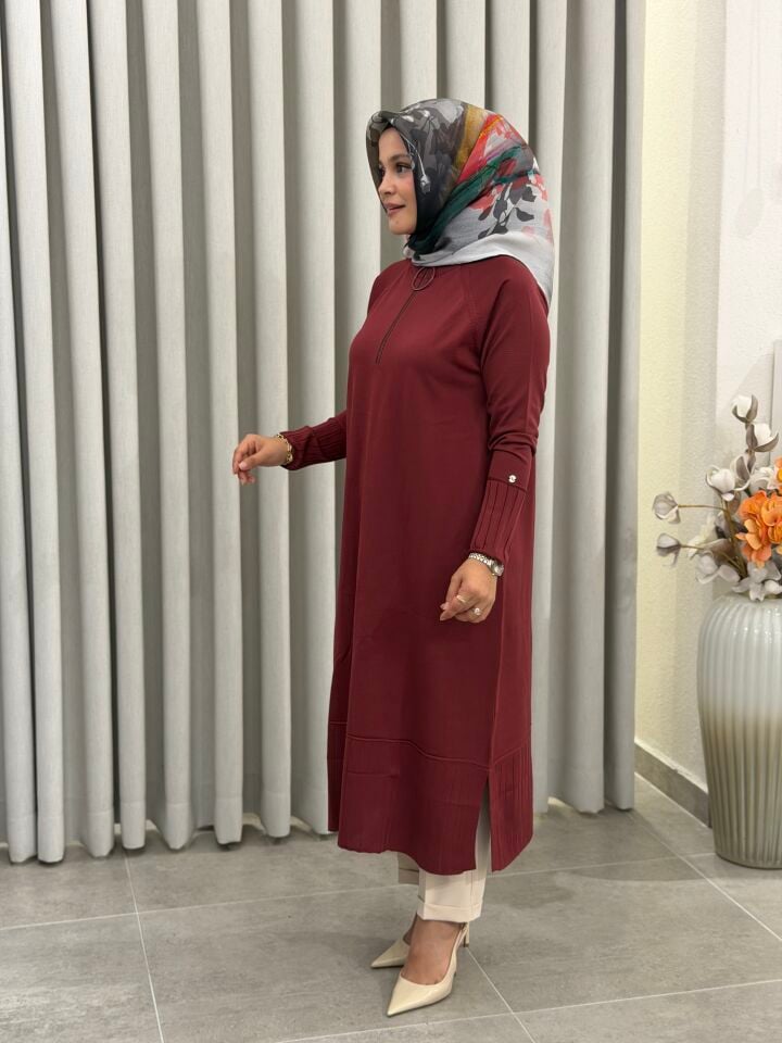 AVENNA MERSERİZE TAM BOY TUNİK BORDO