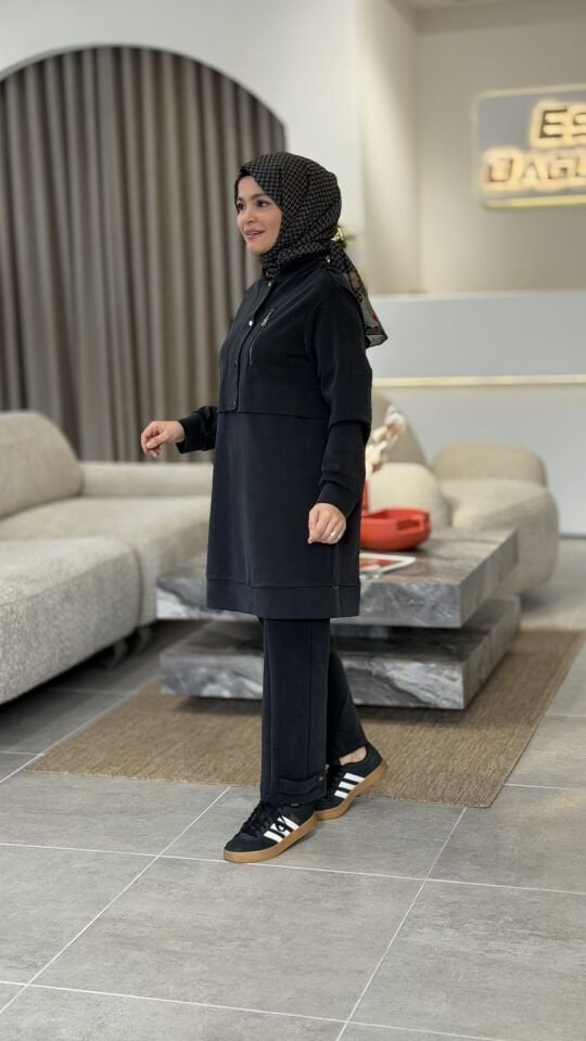 ARMİNE OYSHO PANTOLONLU TAKIM SİYAH