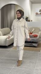 ŞARDONLU DERİ GÖMLEK YAQA TAŞ