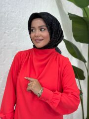 İTHAL KREP ELBİSE MERCAN