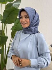 İTHAL KREP ELBİSE BEBE MAVİ