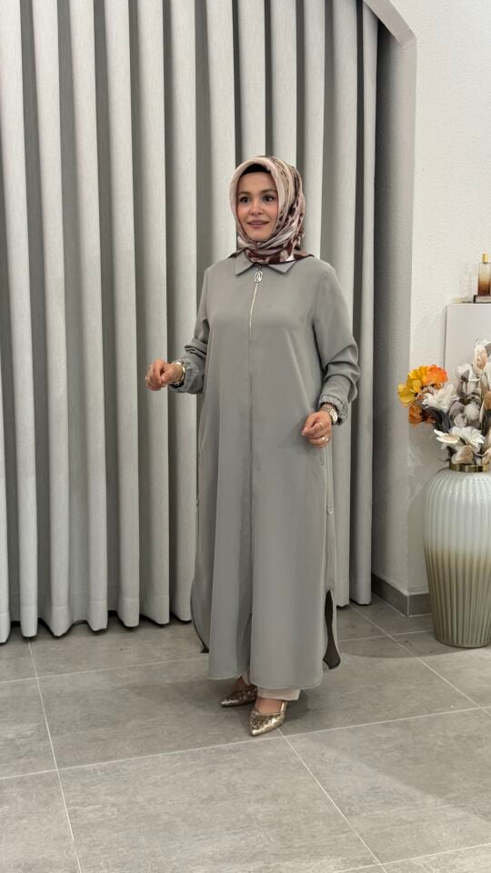 ARMİNE TREND FERMUARLI GİY-ÇIK GRİ