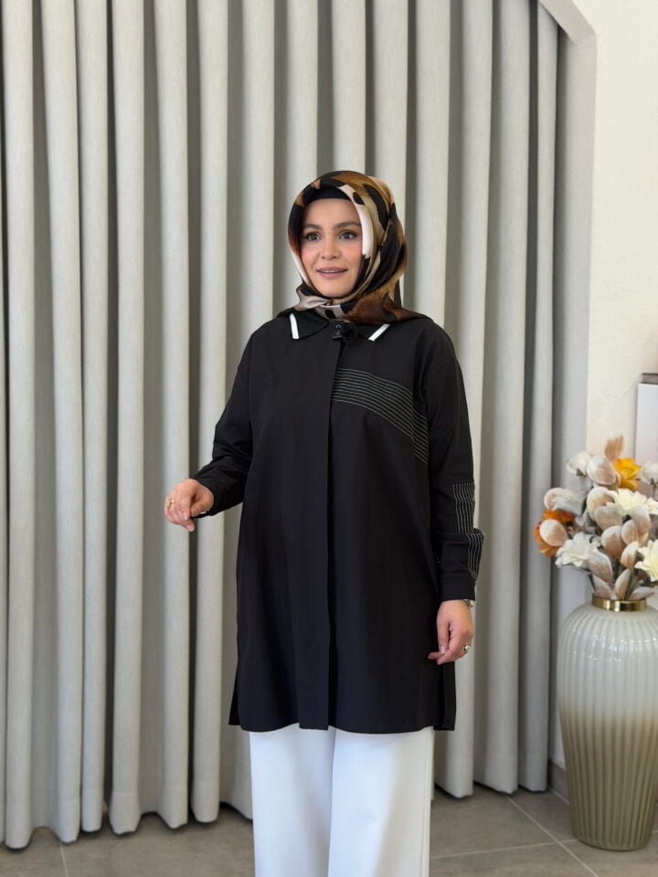 YAQA OVERSİZE ASİMETRİK KESİM GÖMLEK