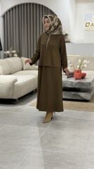 ARMİNE TREND ETEKLİ TAKIM YAĞ YEŞİLİ