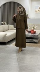 ARMİNE TREND ETEKLİ TAKIM YAĞ YEŞİLİ