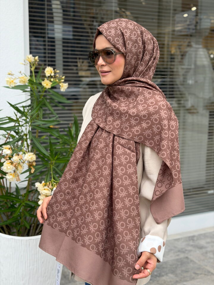 BENETTON ELEGANTE UNO ŞAL KOYU KAHVE