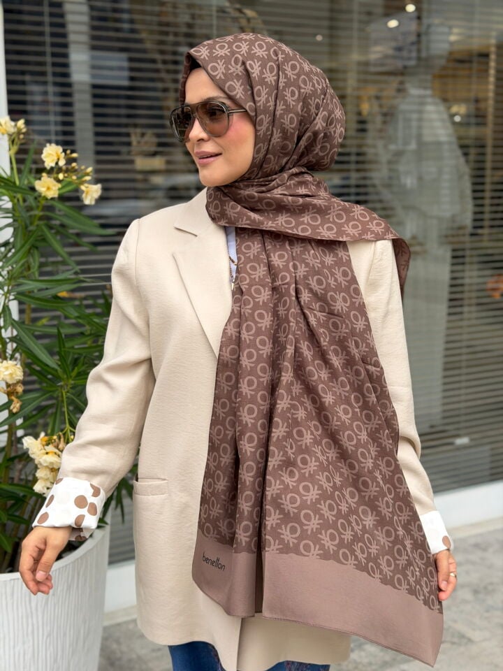 BENETTON ELEGANTE UNO ŞAL AÇIK KAHVE
