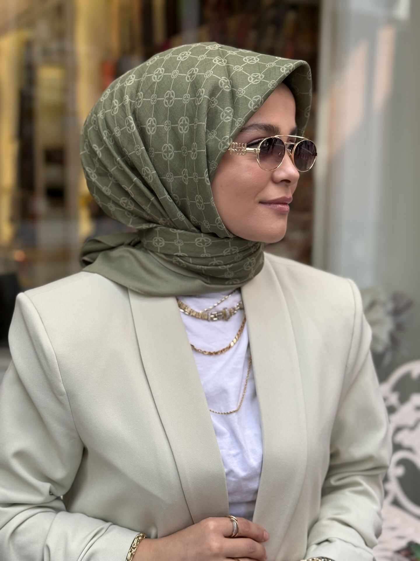 AKER ELEGANCE MONOGRAM EŞARP