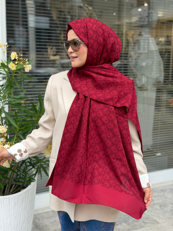 BENETTON ELEGANTE UNO ŞAL AÇIK BORDO