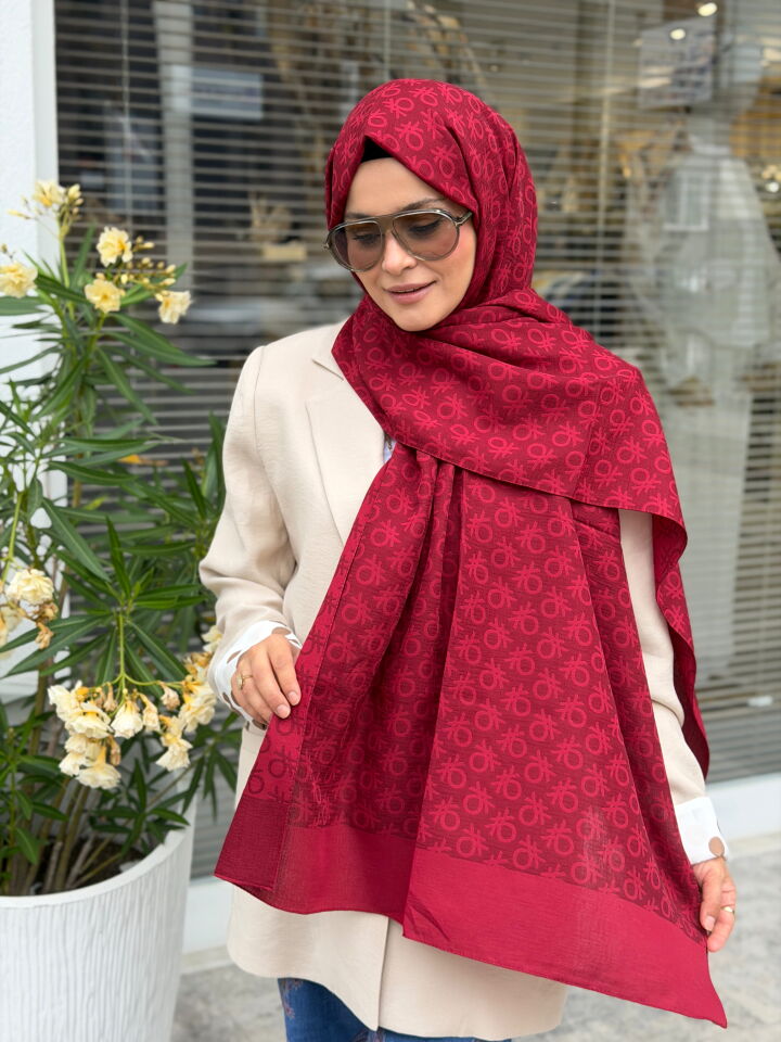 BENETTON ELEGANTE UNO ŞAL AÇIK BORDO