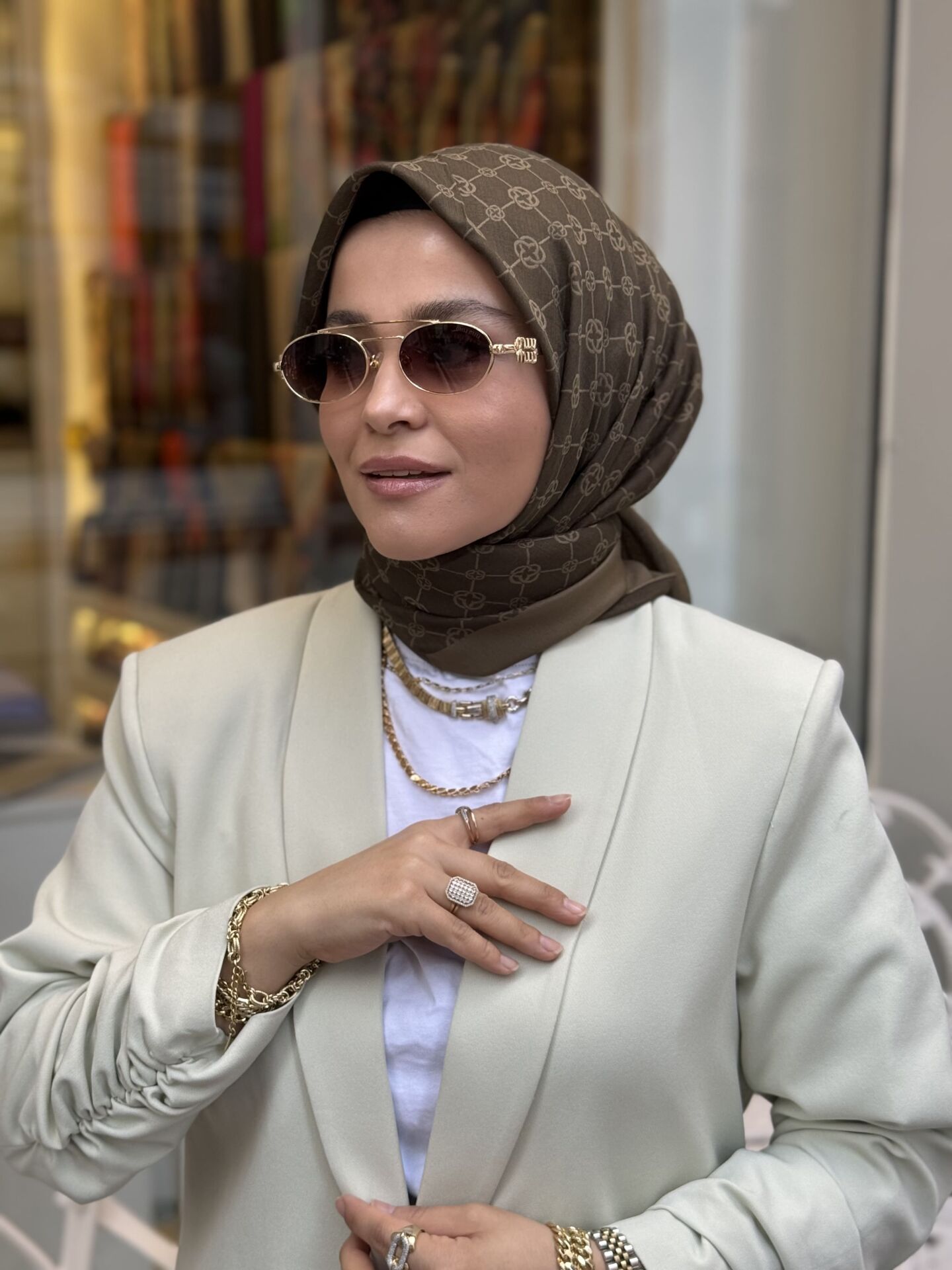 AKER ELEGANCE MONOGRAM EŞARP