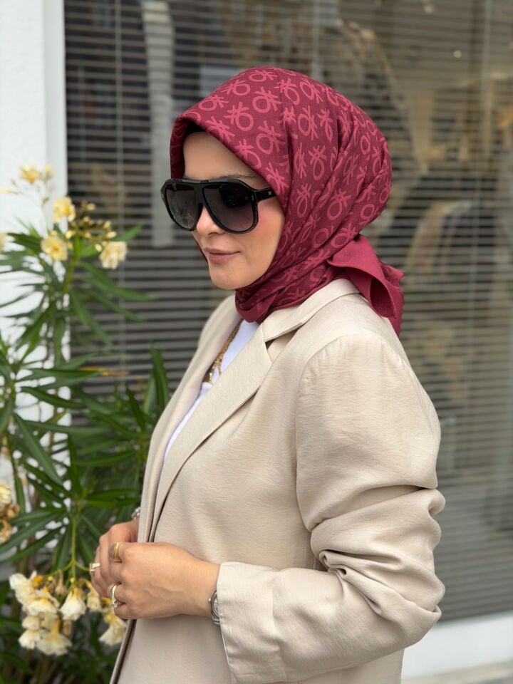 BENETTON ELEGANTE UNO EŞARP KOYU BORDO