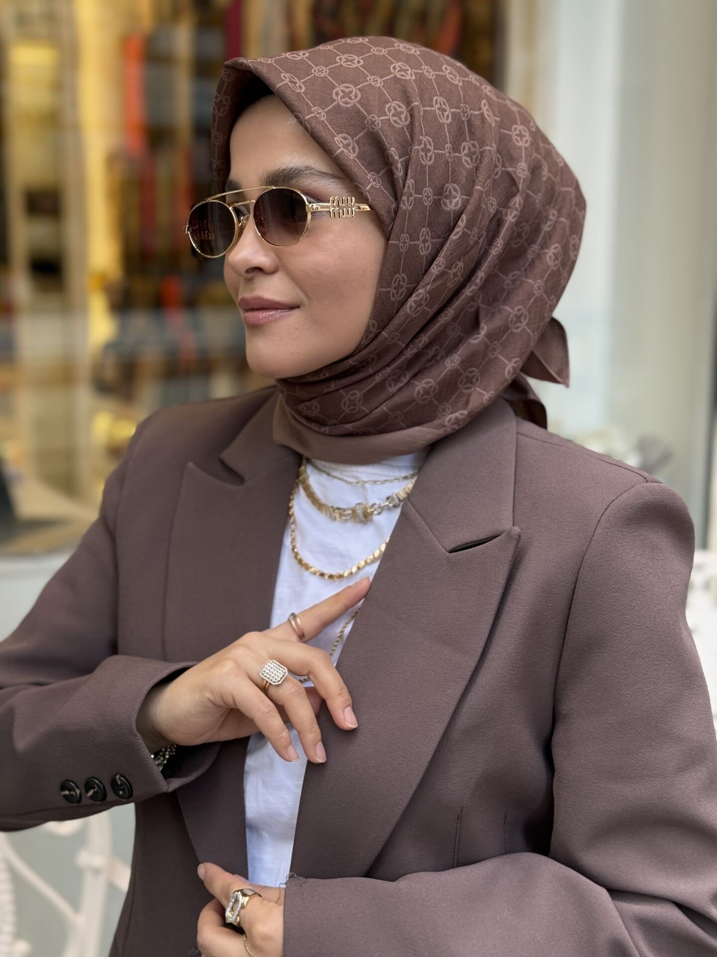 AKER ELEGANCE MONOGRAM EŞARP