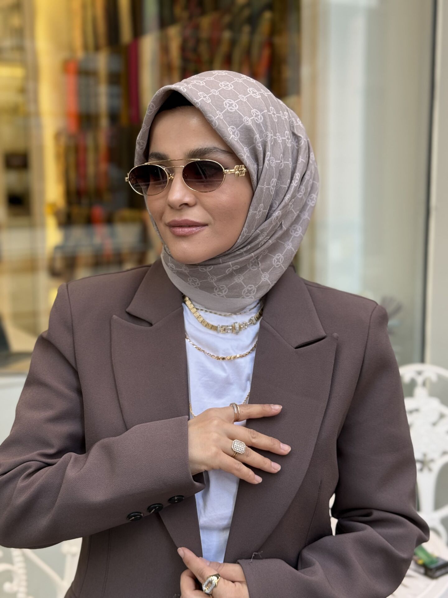 AKER ELEGANCE MONOGRAM EŞARP
