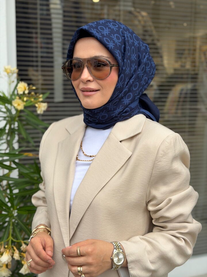 BENETTON ELEGANTE UNO EŞARP LACİVERT