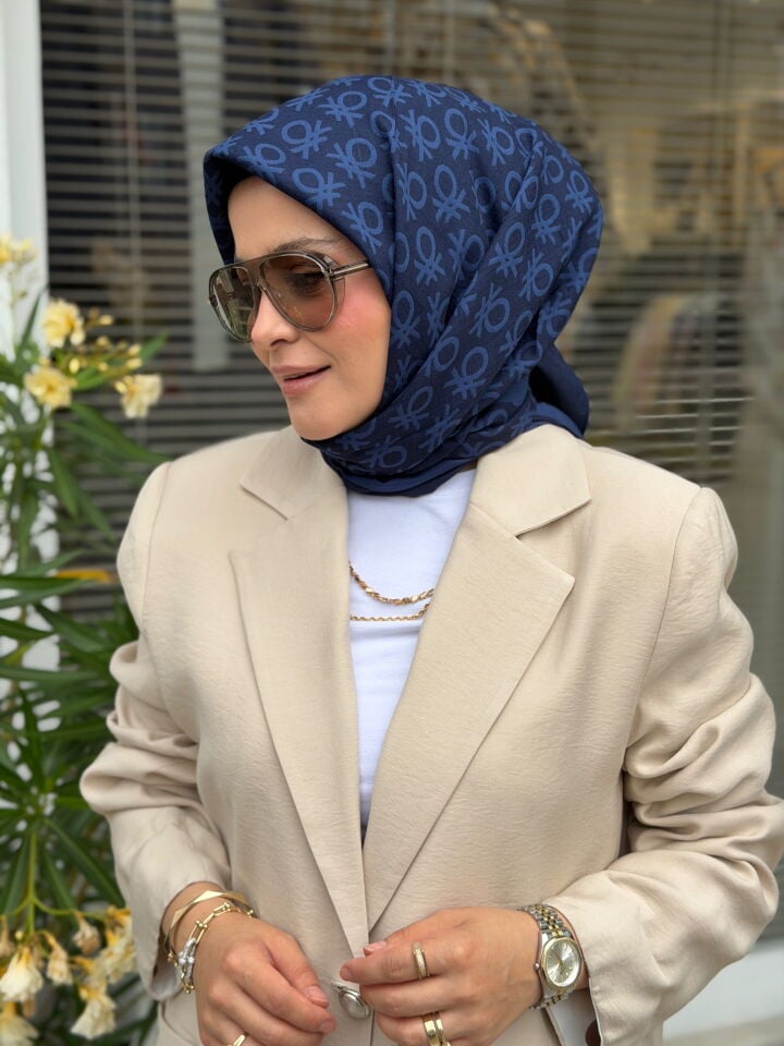 BENETTON ELEGANTE UNO EŞARP LACİVERT