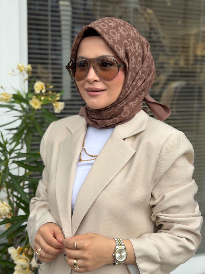 BENETTON ELEGANTE UNO EŞARP KOYU KAHVE