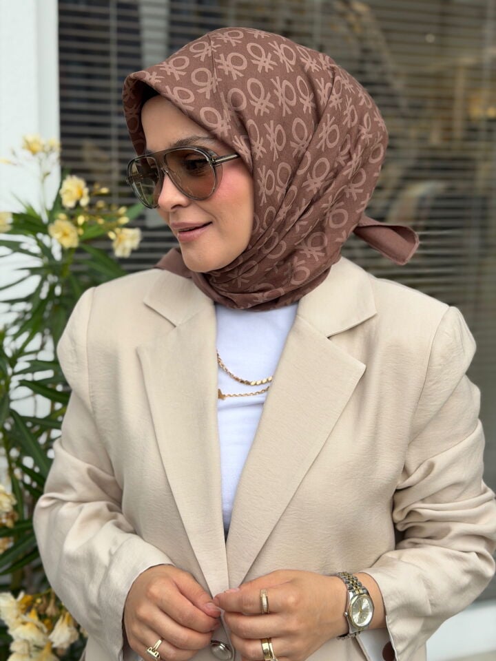 BENETTON ELEGANTE UNO EŞARP KOYU KAHVE