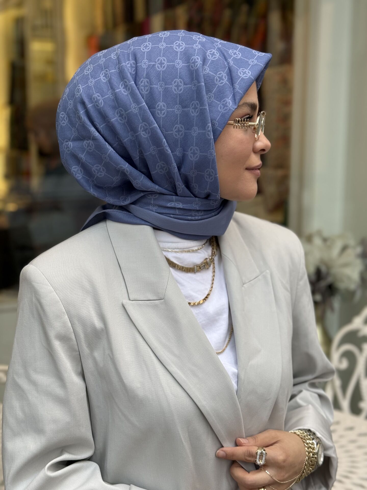 AKER ELEGANCE MONOGRAM EŞARP