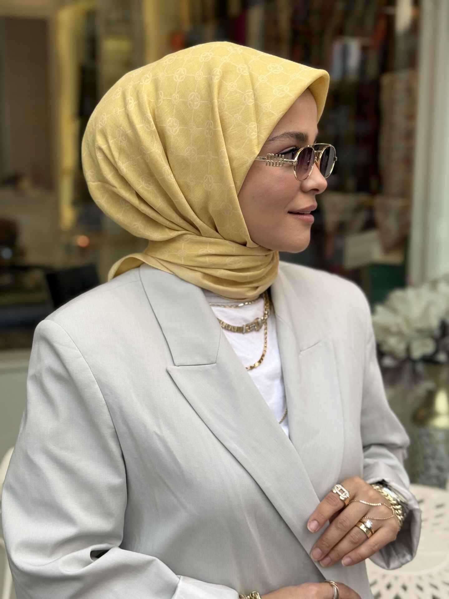 AKER ELEGANCE MONOGRAM EŞARP