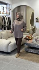 YAQA ÇELİK ÖRME HAVUÇ PANTOLON KAHVE