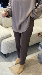 YAQA ÇELİK ÖRME HAVUÇ PANTOLON KAHVE
