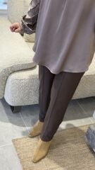 YAQA ÇELİK ÖRME HAVUÇ PANTOLON KAHVE