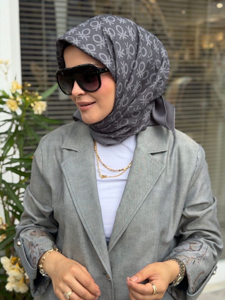 BENETTON ELEGANTE UNO EŞARP KADİFE GRİ