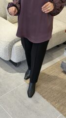 YAQA ÇELİK ÖRME HAVUÇ PANTOLON SİYAH