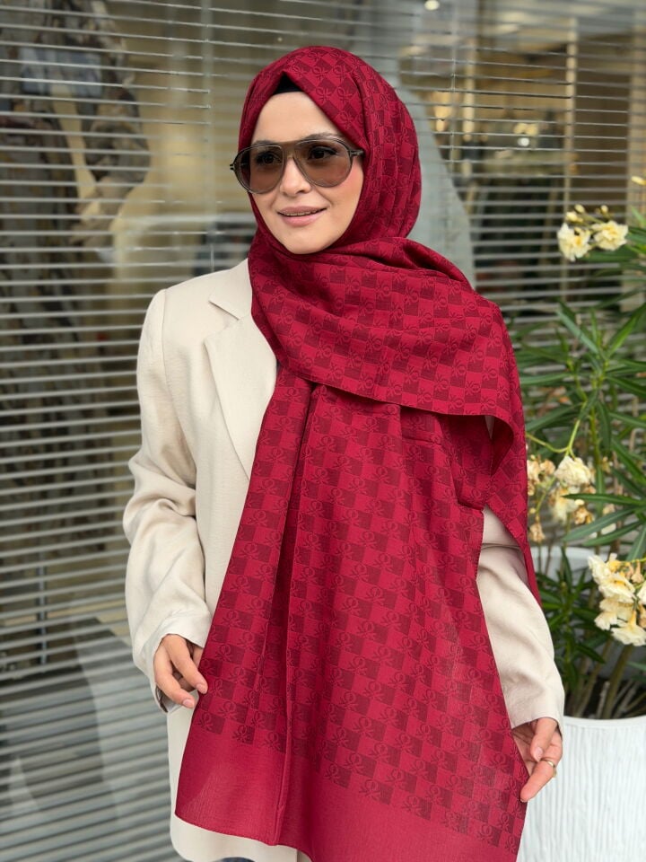 BENETTON ELEGANTE TRE ŞAL AÇIK BORDO