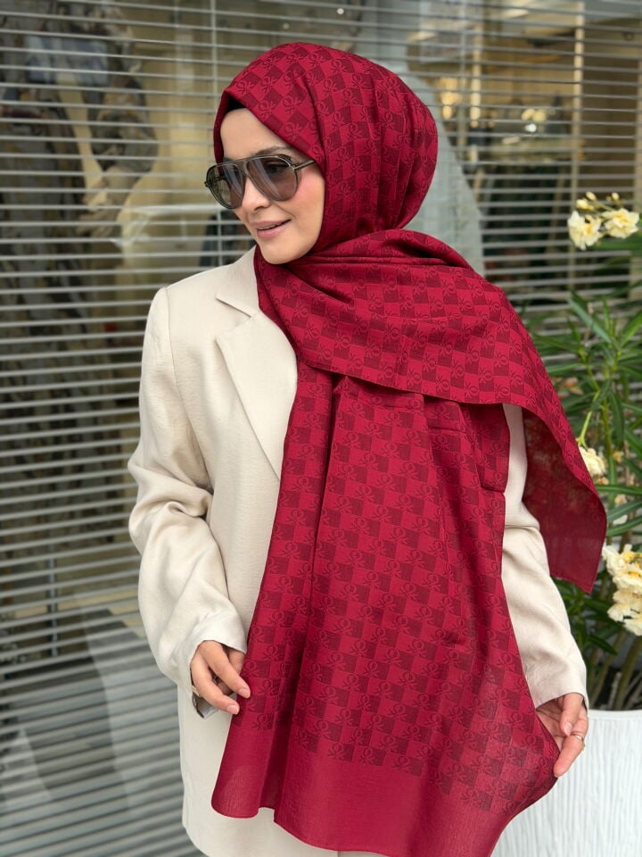 BENETTON ELEGANTE TRE ŞAL AÇIK BORDO