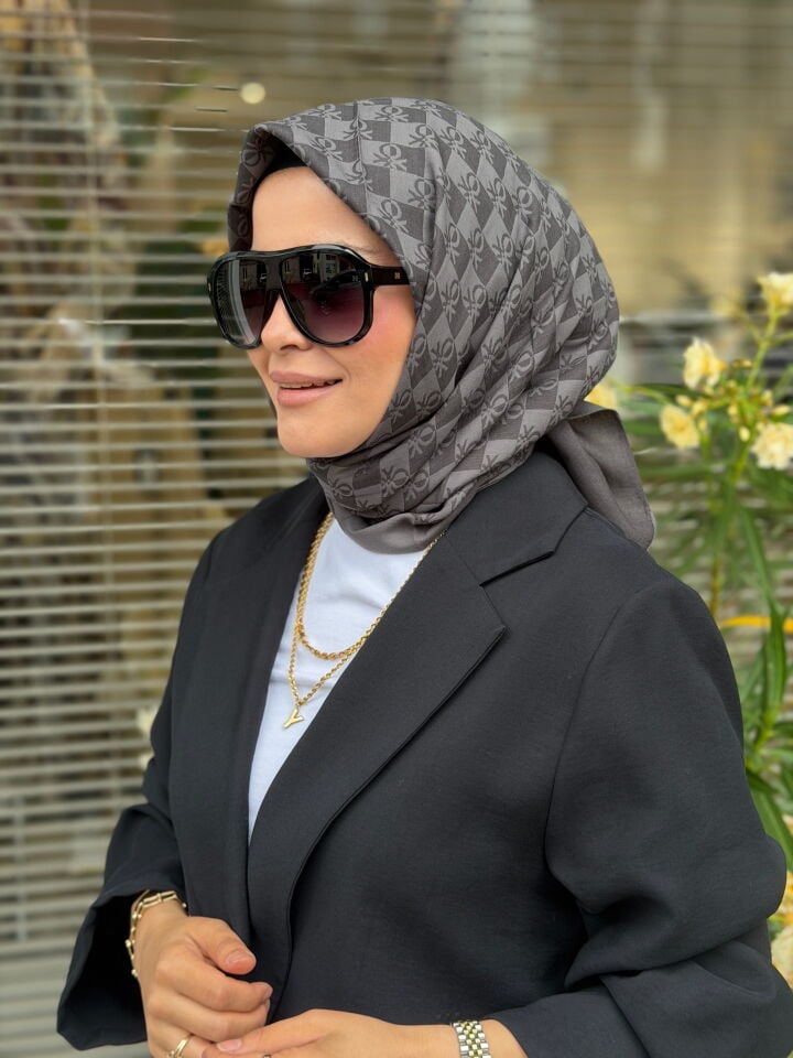 BENETTON ELEGANTE TRE EŞARP KOYU ANTRASİT