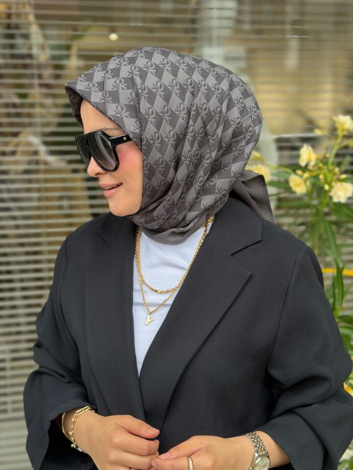 BENETTON ELEGANTE TRE EŞARP KOYU ANTRASİT