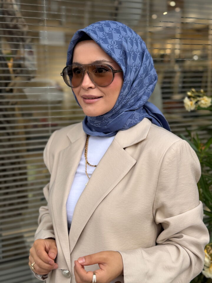 BENETTON ELEGANTE TRE EŞARP İNDİGO
